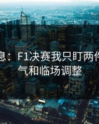 临场消息：F1决赛我只盯两件事：天气和临场调整